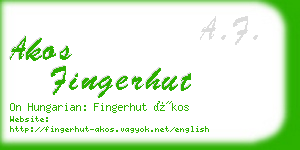 akos fingerhut business card